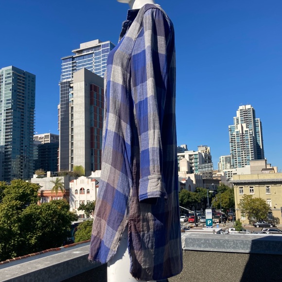 Plaid Distressed Shirt Dress Upcycled - Picture 6 of 17